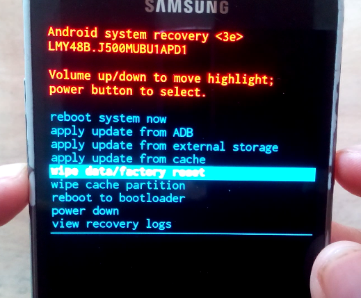hard reset Samsung Galaxy J1, J2, J3, J5 y J7
