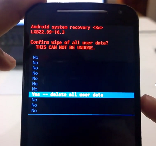 Restablecer el dispositivo Moto