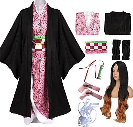 Todoroki Shoto Disfraz de anime para cosplay, conjunto completo con ropa para el cabello y boquilla de dos estilos para mujer
