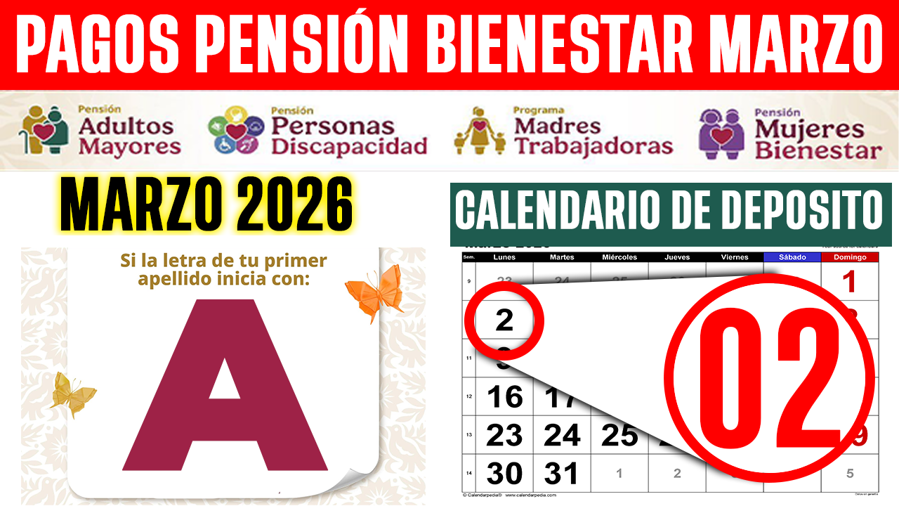 📢 FECHAS DE PAGO MARZO 2026 Pensión Adultos mayores y Mujeres 60-64 💸 ...