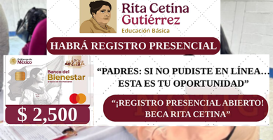 Beca Rita Cetina 2026 registro presencial se abren más de dos mil módulos para registros de estudiantes de primaria