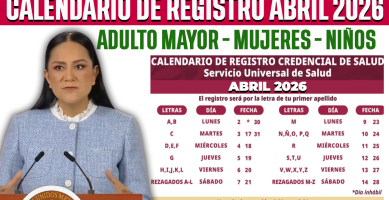 CALENDARIO de REGISTRO ABRIL Adulto Mayor, Mujeres, Niños CREDENCIAL Servicio Universal de Salud