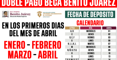 CONFIRMADO PAGO DOBLE en ABRIL Beca Benito Juarez y Jovenes Escribiendo el Futuro 3800 y 11600