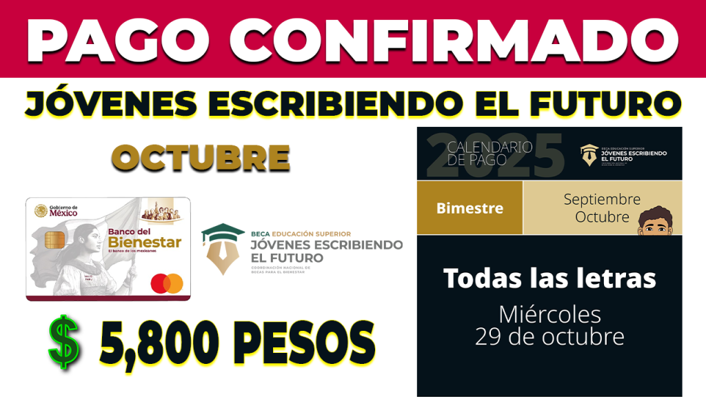 PAGO BECA JOVENES ESCRIBIENDO EL FUTURO OCTUBRE 2025