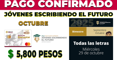 PAGO BECA JOVENES ESCRIBIENDO EL FUTURO OCTUBRE 2025