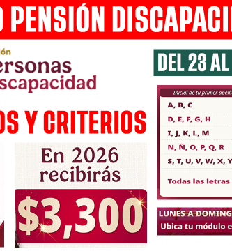 REGISTRO PENSION DISCAPACIDAD 2026 3300 CONFIRMADOS DEL 23 AL 29 MARZO NO TE QUEDES FUERA