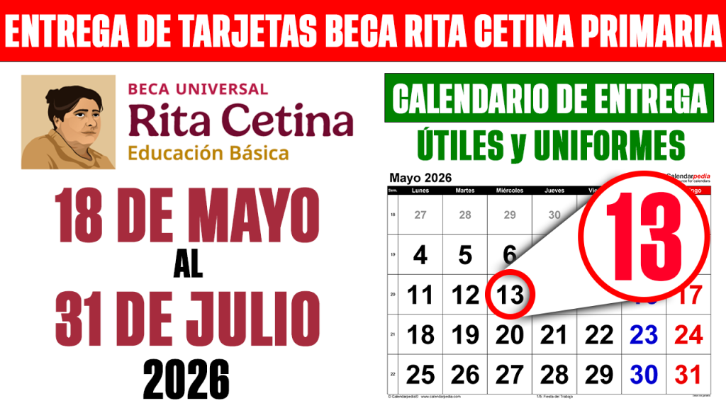 CONFIRMADO ENTREGA de TARJETAS Beca Rita Cetina en MAYO mas PAGO de 2500 de UTILES y UNIFORMES