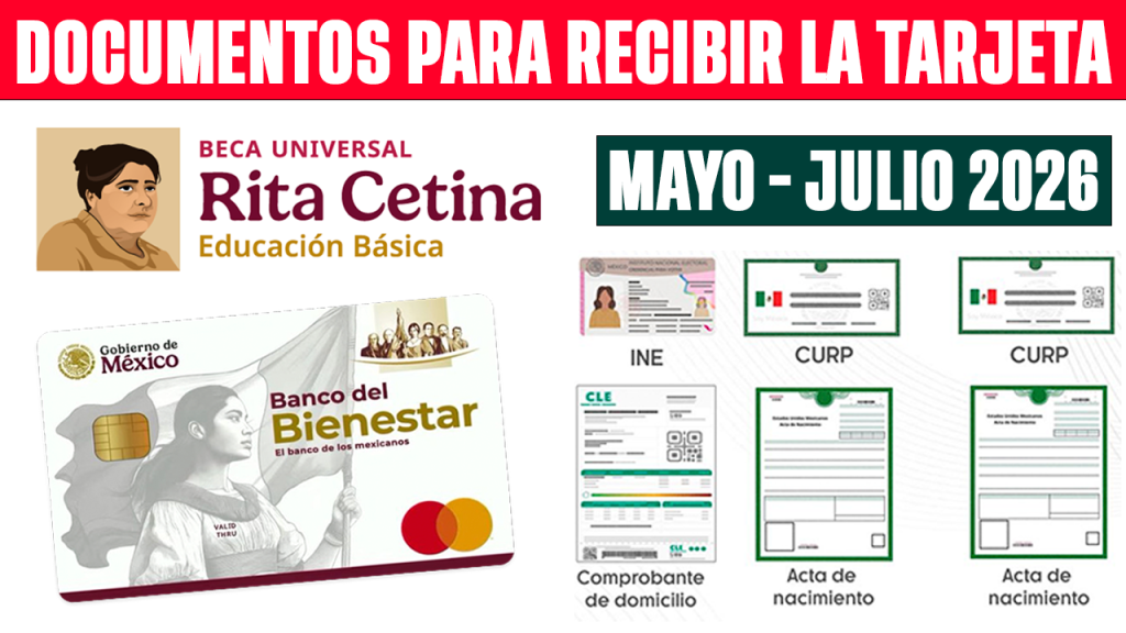 DOCUMENTOS OBLIGATORIOS para la Tarjeta Rita Cetina 2026 Primaria 2500 utiles y Uniformes