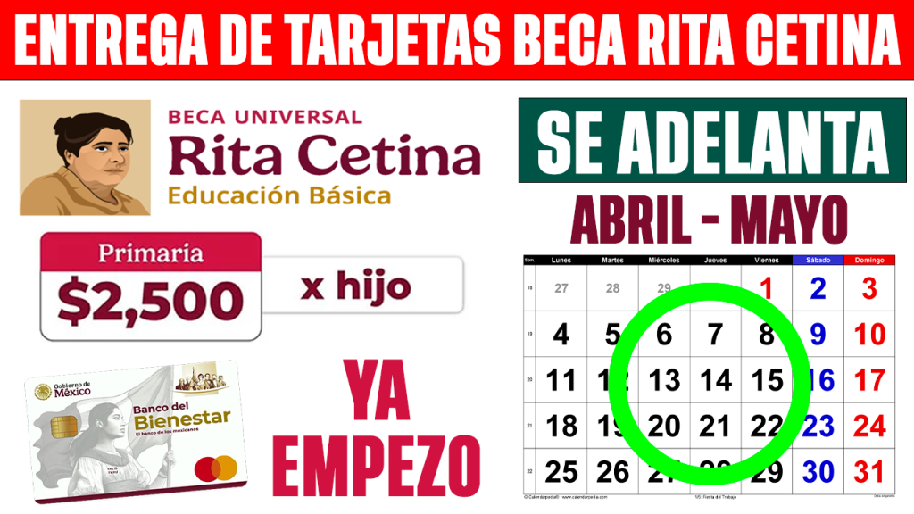 BECA RITA CETINA 2026 ADELANTAN ENTREGA DE TARJETAS 2500 PARA UTILES Y UNIFORMES