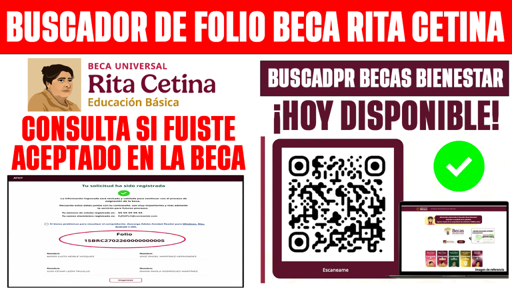 BUSCADOR DE FOLIO Beca Rita Cetina 2026 Consulta si Tu Hijo Fue ACEPTADO Lista y LINK OFICIAL