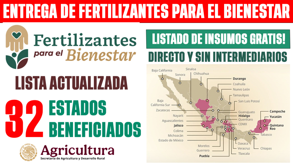 Fertilizantes para el Bienestar inicia entregas en todo el pais ya opera en las 32 entidades