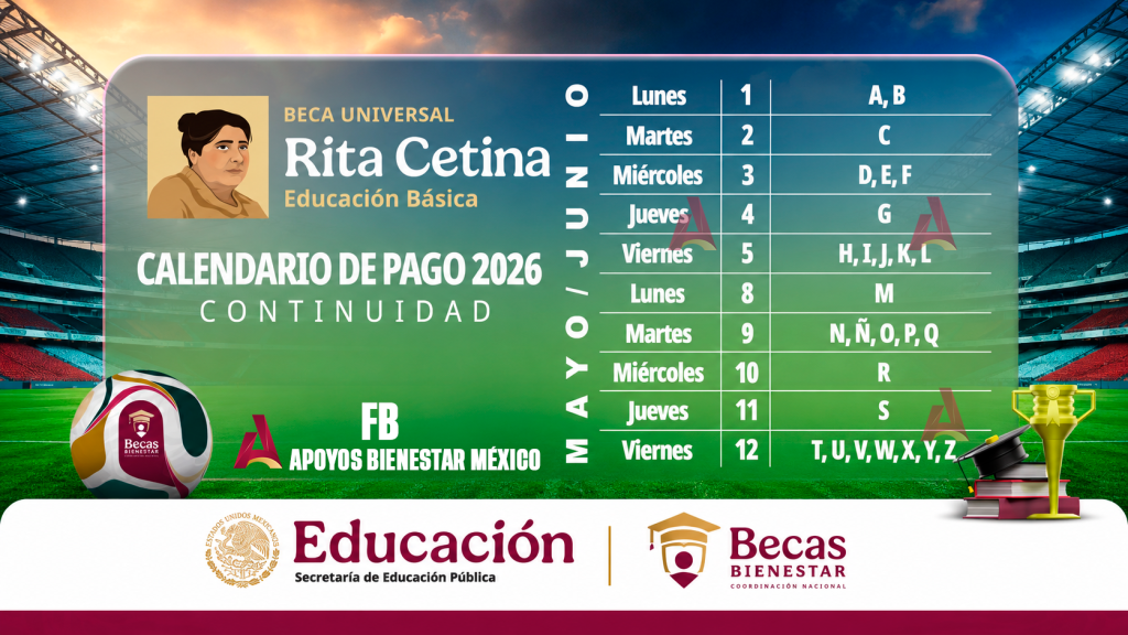 CALENDARIO DE PAGO BECA RITA CETINA