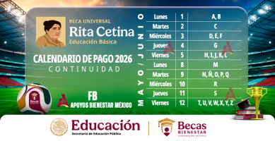 CALENDARIO DE PAGO BECA RITA CETINA