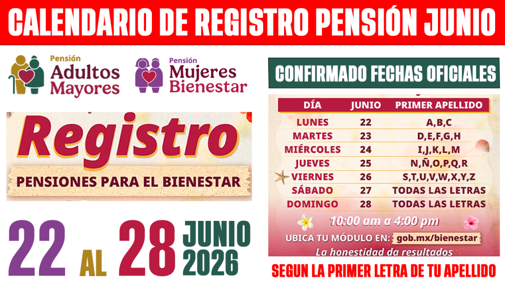 Inicia el REGISTRO a las PENSIONES BIENESTAR Adultos Mayores 65 y mas y Mujeres Bienestar 60-64