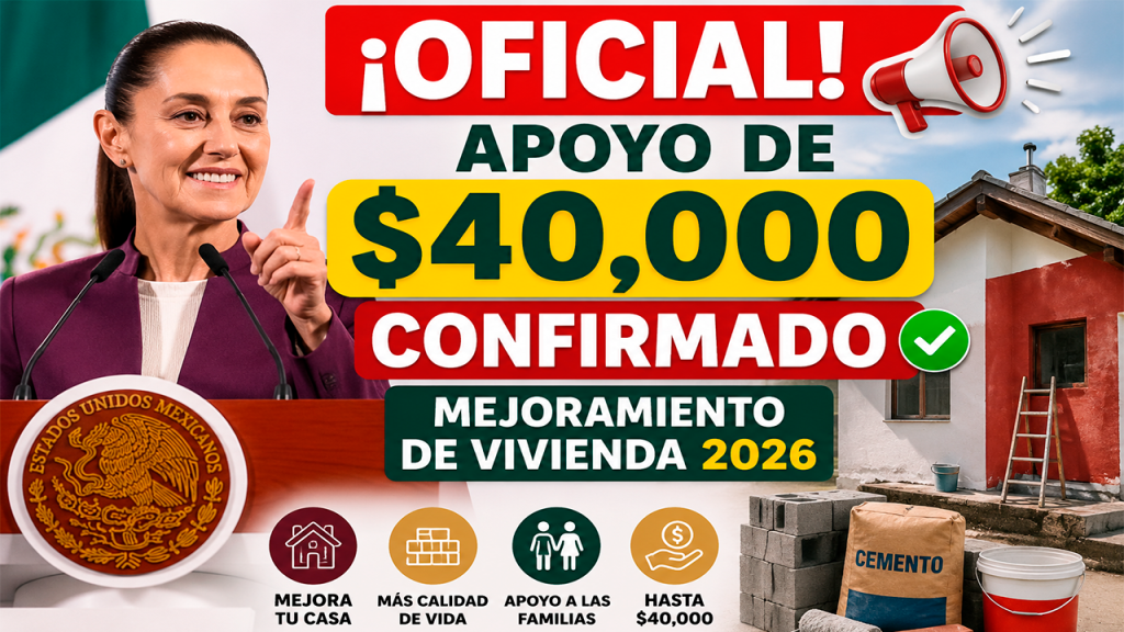 OFICIAL Apoyo de 40000 CONFIRMADO Mejoramiento de Vivienda 2026