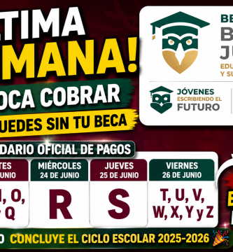 Última semana de PAGO Beca Benito Juárez, JEEF y Gertrudis Bocanegra del 22 al 26 de Junio de 2026