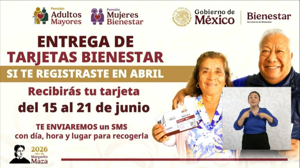 entega de tarjetas pension bienestar junio