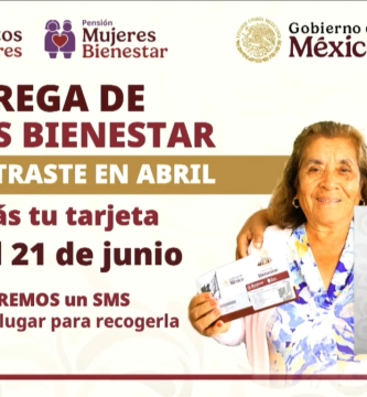entega de tarjetas pension bienestar junio