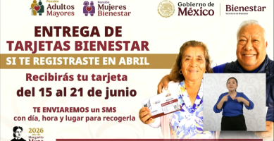 entega de tarjetas pension bienestar junio