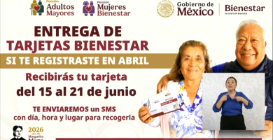entega de tarjetas pension bienestar junio