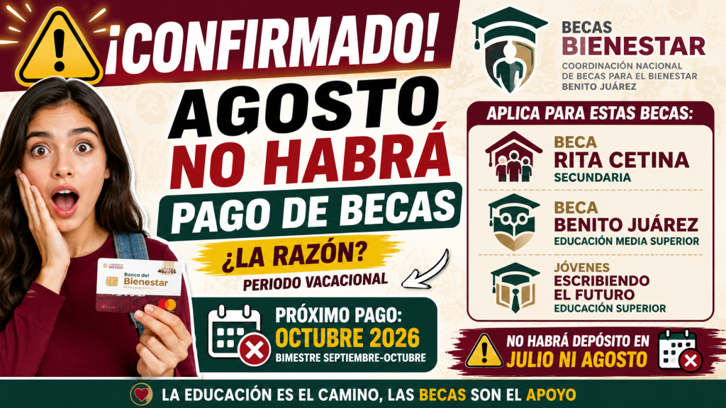 OFICIAL NO Habra PAGO de Becas Bienestar en Agosto 2026
