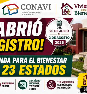 registro Vivienda para el Bienestar en 23 estados CONAVI lanza la Convocatoria 2026 requisitos, fechas y municipios participantes