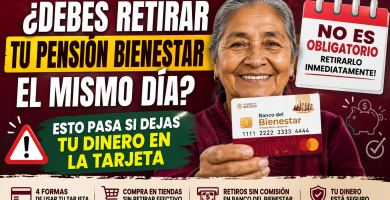 Debes retirar tu Pension Bienestar el mismo dia del deposito