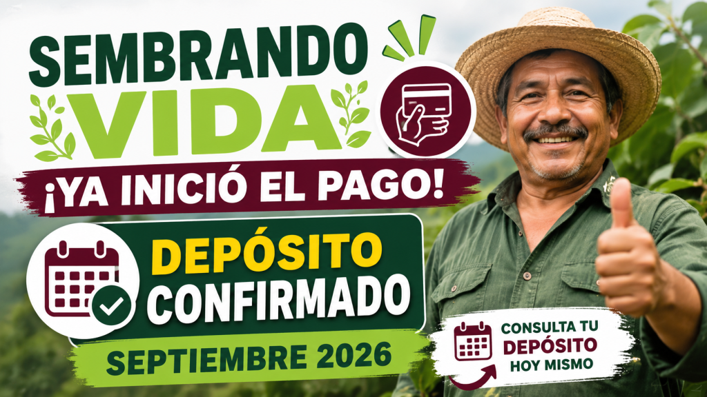 PAGO SEMBRANDO VIDA septiembre 2026 confirman deposito para este 9 de septiembre