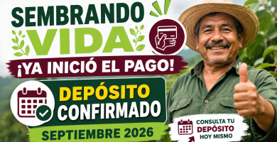 PAGO SEMBRANDO VIDA septiembre 2026 confirman deposito para este 9 de septiembre