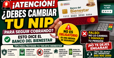 SI NO CAMBIAS el NIP de tu TARJETA no podras cobras tu PENSION Adulto Mayor y Mujeres 60-64