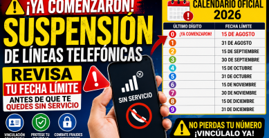 Ya comenzaron a SUSPENSER LINEAS telefonicas calendario segun su ultimo digito