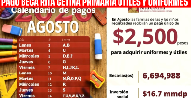 calendario de pago rita cetina primaria