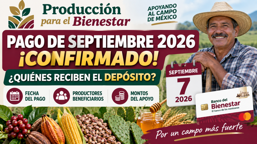 PAGO de septiembre Produccion para el Bienestar 2026 ¿quienes reciben el depósito