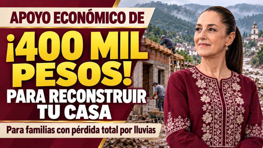 Apoyo económico de 400 mil pesos para reconstruir tu casa
