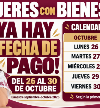 Calendario de pagos Mujeres con Bienestar octubre