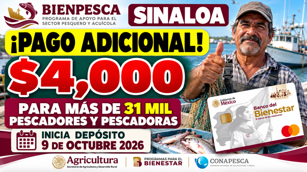 Pago adicional Bienpesca en Sinaloa