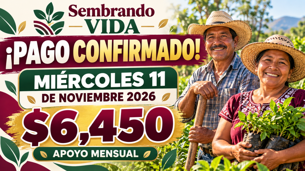 Pago confirmado de Sembrando Vida noviembre